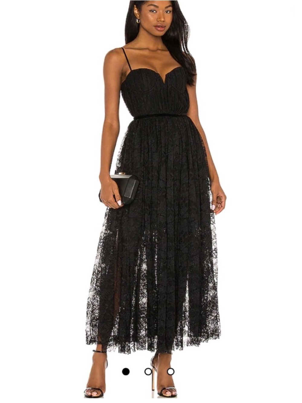 Revolve Sau Lee Selena Black Lace Dress